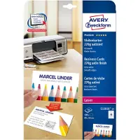 Avery Visitkort Quick&Clean 54x85 mm mat hvid 270 g/m² - (10 ark x 10 stk.)
