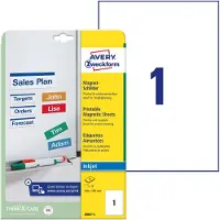 Avery Magnetiske etiketter A4 hvid 210x297 mm - (5 ark)