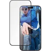 PanzerGlass - Skærmbeskytter for mobiltelefon - ultrabred pasform - glas - rammefarve sort - for Apple iPhone 15 Plus, 16 Plus