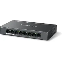 Mercusys MS108GP, Administreret, Gigabit Ethernet (10/100/1000), Fuld duplex, Strøm over Ethernet (PoE), Kan monteres på væggen