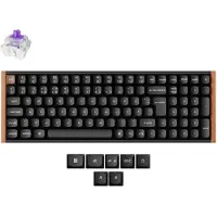 Keychron K4 HE SE (Wood) - Wireless Tri-Mode Hot Swap QMK Gateron 2.0 Purple Magnetic (Hall Effect) - Gaming Tastatur - Nordisk - Sort