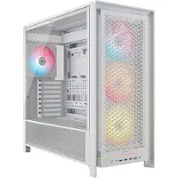Corsair FRAME 4000D RS ARGB - Mid tower - udvidet ATX - sidepanel med vindue (hærdet glas) - ingen strømforsyning (ATX) - hvid - USB/Lyd