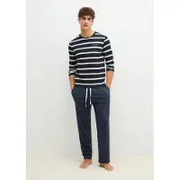 Marc O'Polo Pyjamas lang navy / uldhvid