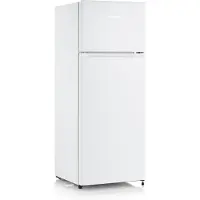 Severin DT 8760 - Køleskab/fryser - top-fryser - bredde: 54.2 cm - dybde: 55 cm - højde: 143.4 cm - 206 liter - Klasse E - hvid