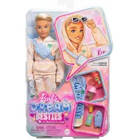 Barbie Dream Besties Doll and Accessories Ken Posable Fashion Doll med aftagelige mode og blondt hår 9 Summer & Skateboard tema stykker
