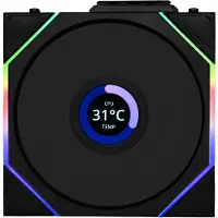 Lian Li UNI FAN TL-LCD Wireless Reverse 140 Black - Kabinet køler - 140mm - Sort med RGB LED lys - 30 dBA