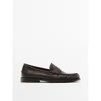 Massimo Dutti - Male - Bløde Mokkasiner I Olieret Skind - Læder - 43