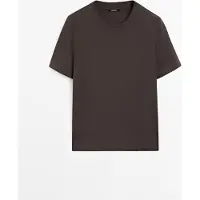 Massimo Dutti - Female - Kortærmet Interlock T-Shirt - Brun - L