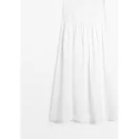 Massimo Dutti - Female - Midinederdel Med Bærestykke - Hvid - 38