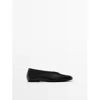 Massimo Dutti - Female - Ballerinasko I Blødt Skind - Sort - 38
