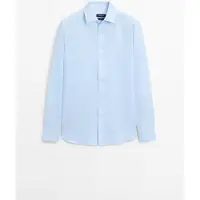 Massimo Dutti - Male - Slim Fit-Skjorte I 100% Hør - Himmelblå - S