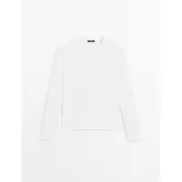 Massimo Dutti - Female - Langærmet T-Shirt I 100% Bomuld - Råhvid - M