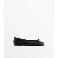 Massimo Dutti - Female - Ballerinasko I Skind Med Knude - Sort - 35