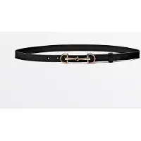 Massimo Dutti - Female - Bælte I Nappaskind Med Rytterdetalje - Sort - Xs / 75cm