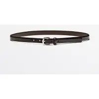Massimo Dutti - Female - Bælte I Skind Med Bukket Spænde - Brun - L / 90cm
