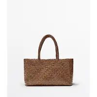 Massimo Dutti - Female - Flettet Medium Shopper I Nappalæder - Brun - 01