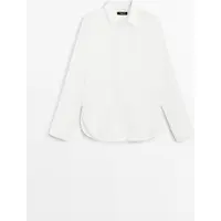 Massimo Dutti - Female - Skjorte I 100 % Hør Med Blødt Fald - Hvid - 44