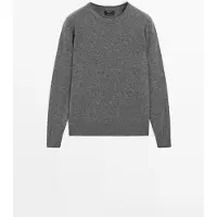 Massimo Dutti - Female - Langærmet Trøje I 100 % Kashmir - Grå - M