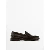 Massimo Dutti - Male - Loafers I Skind Med Pynterem - Brun - 45
