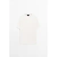 Massimo Dutti - Male - Kortærmet, Strikket Trøje I 100 % Bomuld - Råhvid - L