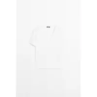 Massimo Dutti - Female - Top I 100% Bomuld Med V-Udskæring - Hvid - Xs