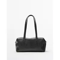 Massimo Dutti - Female - West Satchel-Taske I Nappaskind - Sort - 01