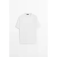 Massimo Dutti - Male - T-Shirt I 100% Merceriseret Bomuld - Hvid - M