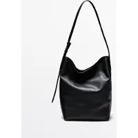 Massimo Dutti - Female - Bucketbag I Nappaskind - Sort - 01
