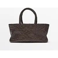 Massimo Dutti - Female - Flettet Medium Shopper I Nappalæder - Brun - 01
