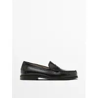 Massimo Dutti - Male - Loafers I Skind Med Pynterem - Sort - 43