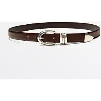 Massimo Dutti - Female - Bælte I Nappaskind Med Metaldetalje - Brun - S / 80cm