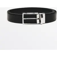 Massimo Dutti - Male - Vendbart Bælte I Nappaskind - Sort - 100