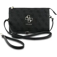 GUESS 4G Metal Logo Universal telefonetui med skulderrem - Sort