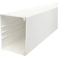 Obo Bettermann WDK Kabelkanal komplet incl. kabelholder Højde 100 mm, bredde 130 mm, L=2000 mm Hvid ral 9010 bly-fri plast. UV stabil for udendørs - (2 meter)