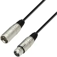 Adam hall 3 Star, XLR (3-pin), Hanstik, XLR (3-pin), Hunstik, 10 m, Sort, Sølv