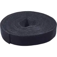 Value 25.99.5250, Krog og løkke kabelbinder, Sort, 25000 mm, 10 mm, 5 stk