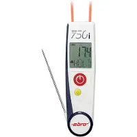 Ebro TLC 750i-V2 Infrarødt termometer og indstikstermometer (HACCP) -50 - +250 °C Sensortype T Overholder HACCP (fødevaresikkerhed), Kontaktmåling,