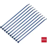 TRU COMPONENTS TC-12533352 Kabelbinder 250 mm 4.8 mm Blå Metal sporbart 100 stk