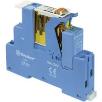 Finder Interfacerelæ med sokkel og bøjle, S4C, 2P, 8A, 230V AC, med LED