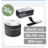 Quadrios 25CA668 Burrebåndpunkter til fastlimning Burrebånd statisk loop del (Ø x L) 50 mm x 50 mm Sort 30 stk