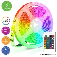 Partyfunlights USB LED Light Strip - 3m Including Remote Control