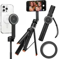 Spigen Tripod Selfie Stick (Magfit) | S581W, Smartphone, Sort, Alle mærker, Aluminium, 27,8 cm, 168,5 cm