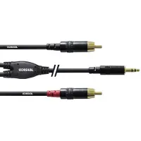 Cordial CFY1,5WCC Audio Adapterkabel [1x Jackstik 3,5 mm - 2x Cinch-stik] 1.50 m Sort