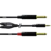 Cordial CFY 1.5 WPP, 2 x 6.35mm, Hanstik, 3.5mm, Hanstik, 1,5 m, Sort