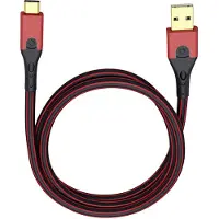 OEHLBACH Evolution C3, 3 m, USB A, USB C, USB 3.2 Gen 1 (3.1 Gen 1), Hanstik/Hanstik, Sort, Rød