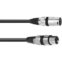 Omnitronic 3022052N XLR Forbindelsesledning [1x XLR-stik 3-polet - 1x XLR-bøsning 3-polet] 7.50 m Sort