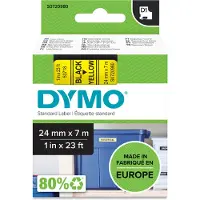 Dymo Tape D1 24 mm, sort på gul 5411313537186 Modsvarer: N/A
