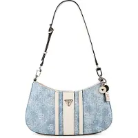 GUESS Skuldertaske 'Noelle' creme / blue denim