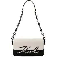 Karl Lagerfeld Skuldertaske 'K/Signature' sort / hvid