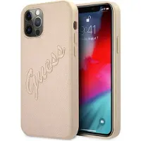 GUESS GUHCP12MRSAVSLG iPhone 12/12 Pro 6,1" guld/guld hardcase Saffiano Vintage Script